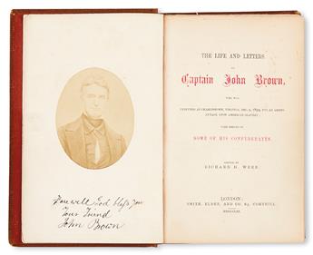 (SLAVERY AND ABOLITION.) BROWN, JOHN. The Life and Letters of Captain John Brown.